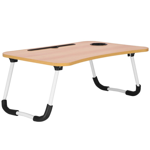 Stolik pod laptopa 60x40 cm, składana podstawka na komputer brązowa