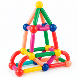 Klocki magnetyczne, konstrukcyjne 3D duży zestaw 100 szt. patyczki kulki