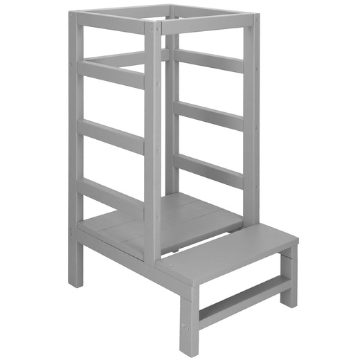 Pomocnik kuchenny 4-poziomowy kitchen helper, podest dla dzieci 90 cm szary