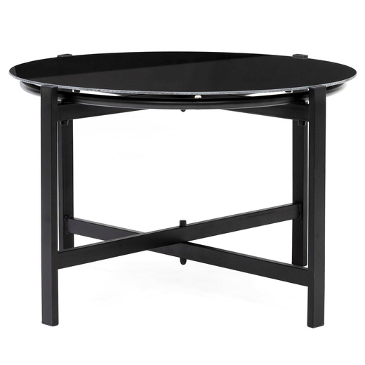 Meble ogrodowe, zestaw dla 4 osób sofa, krzesła, stolik metalowe, czarne