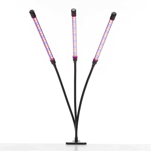 Lampa do doświetlania roślin LED do wzrostu uprawy 3 panele z timerem i klipsem, usb
