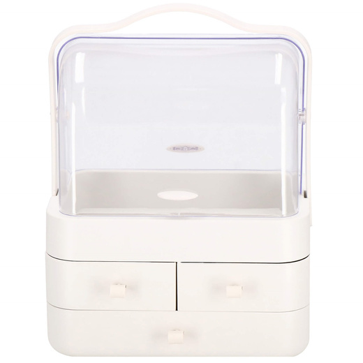 Organizer na kosmetyki 39,5x29,8x20,4cm mleczny pojemnik na biżuterię z przegródkami