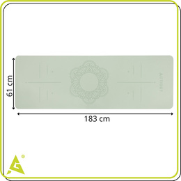 Mata do jogi, ćwiczeń fitness 183x61 cm antypoślizgowa, materac do stretchingu miętowy