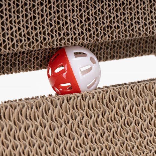 Drapak dla kota, karton do drapania z kocimiętką, legowisko z tektury, piłeczka z dzwoneczkiem