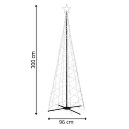 Choinka LED do ogrodu 300 cm dekoracja świecąca świąteczna 480 LED ciepły biały