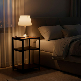 Szafka nocna, stolik z półkami do sypialni 35x31x59 cm nakastnik, ciemnobrązowy