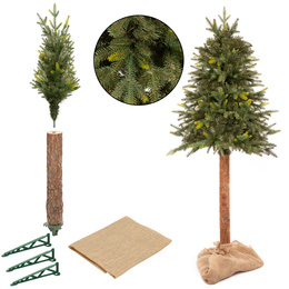 Choinka sztuczna na pniu 150 cm świerk naturalny ze stojakiem nowoczesny