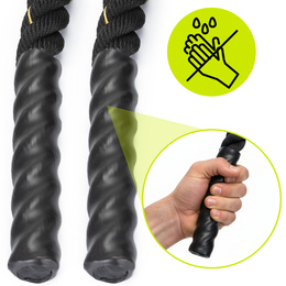 Lina treningowa do crossfit 9 m Battle Rope Power do ćwiczeń siłowych czarna