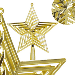 Czubek na choinkę 23 cm szpic, ażurowa gwiazda złota