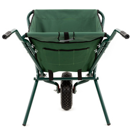 Taczka ogrodowa 50 L składana 116 x 64 x 65 cm jednokołowa, stalowy wózek transportowy