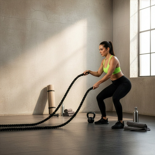 Lina treningowa do crossfit 9 m Battle Rope Power do ćwiczeń siłowych czarna