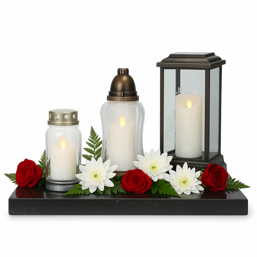 Świeczka elektryczna LED 13,5 cm ruchomy płomień wkład do znicza na baterie