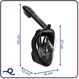 Maska do nurkowania L/XL pełnotwarzowa, z rurką, AntiFog, DryTop do snorkelingu regulowana