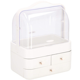 Organizer na kosmetyki 39,5x29,8x20,4cm mleczny pojemnik na biżuterię z przegródkami