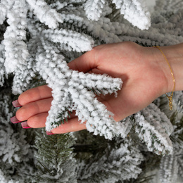 Choinka sztuczna 220 cm świerk premium ośnieżony jak żywy, nowoczesny, ze stojakiem