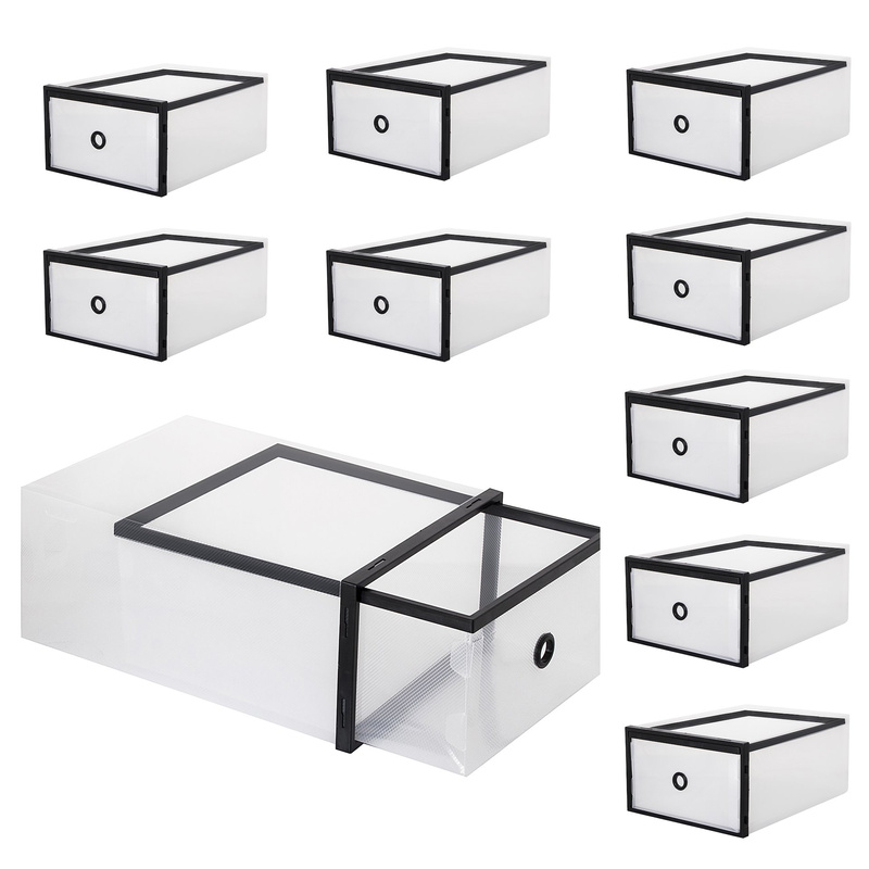 Pudełko na buty z szufladą 35x23x12 cm biały organizer zestaw 10 szt.