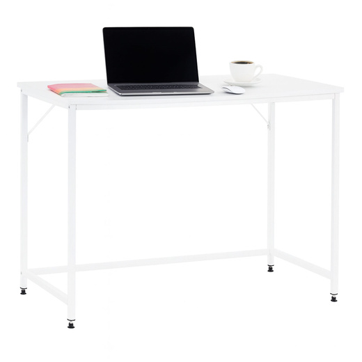 Biurko komputerowe nowoczesne 100x50x76 cm stolik loft industralny biały