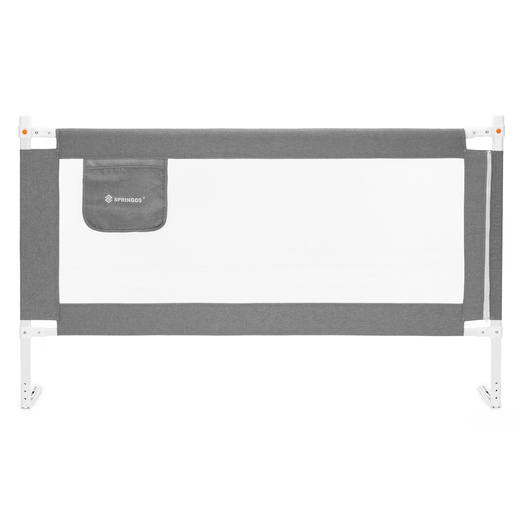 Barierka ochronna do łóżka 200 cm zabezpieczająca uniwersalna dla dzieci składana szara