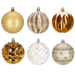 Bombki choinkowe 16 szt. ozdoby świąteczne zestaw 8cm biały, złoty