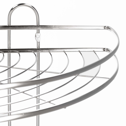 Półka łazienkowa narożna pod prysznic 3 poziomy, wisząca, srebrna