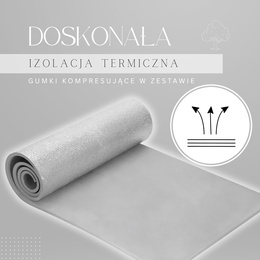 Mata  piankowa turystyczna 180x50 cm na biwak karimata z warstwą izolacyjną szara
