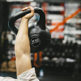 Kettlebell 20 kg odważnik, hantla do ćwiczeń ABS kula do treningu siłowego, czarny