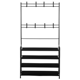 Wieszak na ubrania 150x80x25 cm metalowy stojak na buty loft czarny