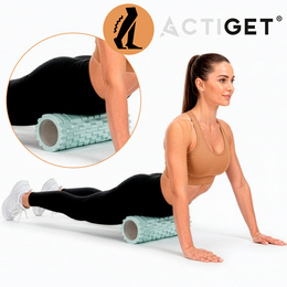 Wałek do masażu, średnio twardy, roller z wypustkami, miętowy