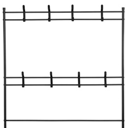 Wieszak na ubrania 150x80x25 cm metalowy stojak na buty loft czarny