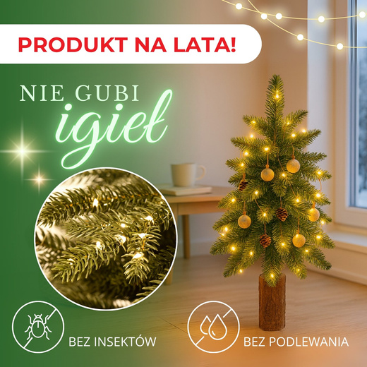 Choinka na pniu 90 cm sztuczna jodła zielona