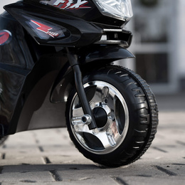 Motocykl dla dzieci, elektryczny jeździk trójkołowy, motorek na akumulator, czarny