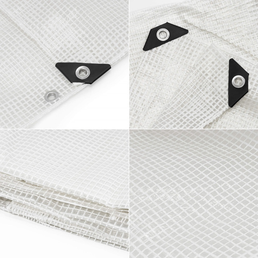 Plandeka 4x4m 100g/m2 gruba płachta ochronna biała, transparentna