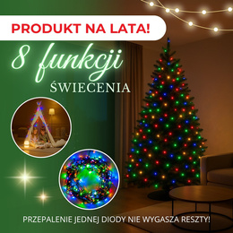 Lampki choinkowe 300 led multikolor 22,5 m oświetlenie świąteczne wewnętrzne