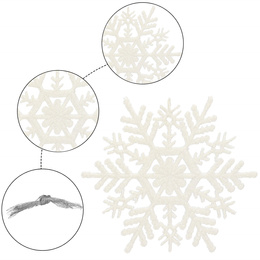 Zawieszka na choinkę śnieżynki 3 szt. ozdoba świąteczna 10,5 cm biały brokat