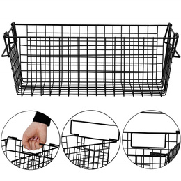 Kosz metalowy do przechowywania 41x17x15 cm prostokątny czarny