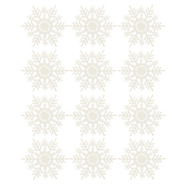 Zawieszki na choinkę śnieżynki 12 szt. ozdoba świąteczna 10,5 cm biały brokat