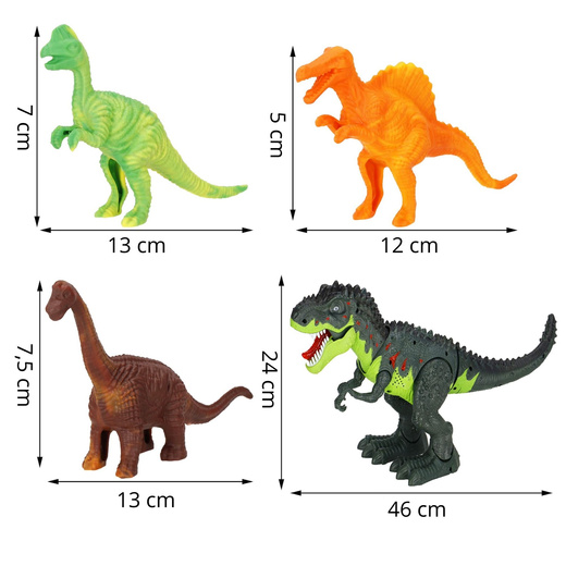 Figurki dinozaurów zestaw dinozaur T-rex świeci znosi jaja