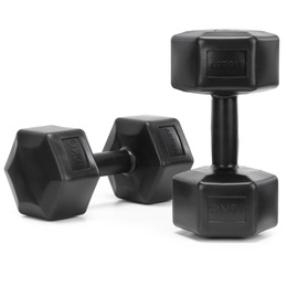 Ciężarki 2x10 kg hexagonalne do ćwiczeń fitness hantle zestaw 2 szt. czarne