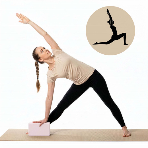 Kostka do jogi piankowa EVA 23x15x7,5 cm klocek blok do ćwiczeń pilates stretching różowa