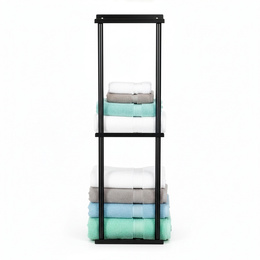 Wieszak łazienkowy na ręczniki, ścienny trzypoziomowy, czarny