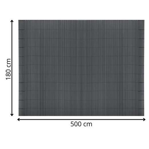 Osłona na balkon 500x180 cm maskująca mata na taras, ogrodzenie, płot, PVC ciemnoszara