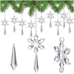 Zawieszki choinkowe kryształki sopelki na choinkę 13 cm ozdoby choinkowe 10 szt.