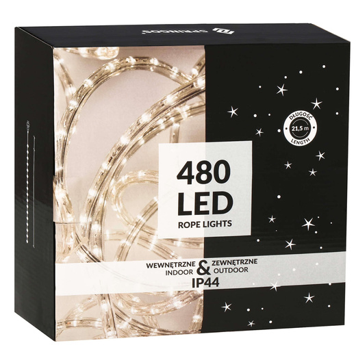 Wąż świetlny 480 Led biały ciepły 21,5 m z programatorem IP44