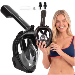 Maska do nurkowania L/XL pełnotwarzowa, z rurką, AntiFog, DryTop do snorkelingu regulowana
