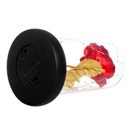 Wieczna róża w szkle 22 cm świecąca ozdoba LED prezent czerwona