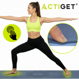 Mata do ćwiczeń 183x61 cm antypoślizgowa TPE do jogi, stretchingu z uchwytem niebieska