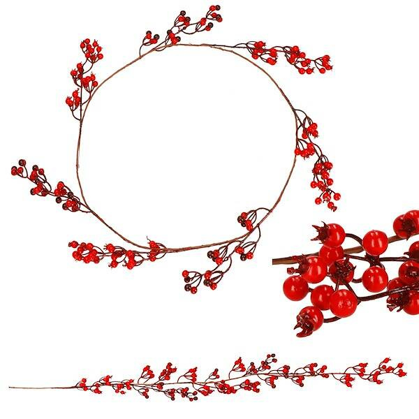 Wianek świąteczny ozdoba na drzwi sztuczna jarzębina wieniec bożonarodzeniowy