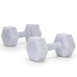 Ciężarki 2x3 kg hexagonalne do ćwiczeń fitness hantle zestaw 2 szt. szare