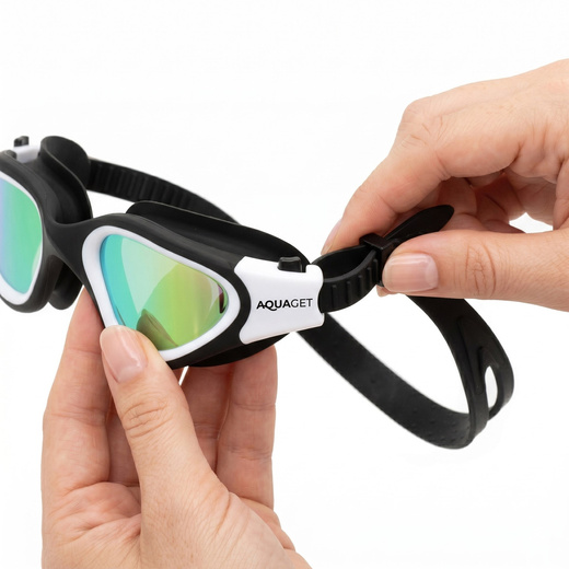 Okulary do pływania na basen Anti-fog zestaw zatyczki do nosa, uszu w etui