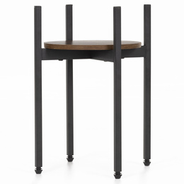 Kwietnik metalowy 42,5 cm stojak na kwiaty loft nowoczesny industrialny czarno-brązowy